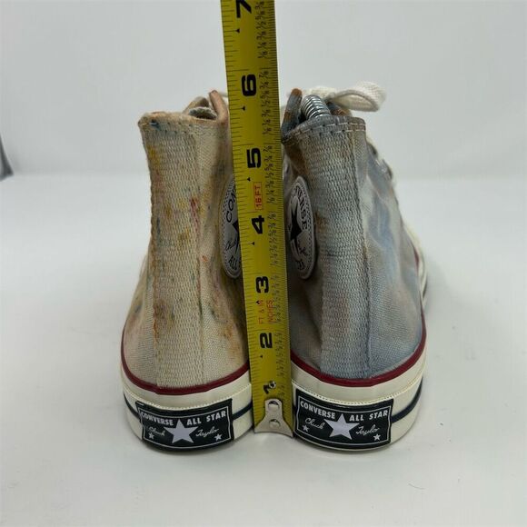 Converse Chuck 70 High Top Sneakers Blue Yellow Crinkled Tie Dye Design Size 7 - Picture 7 of 11